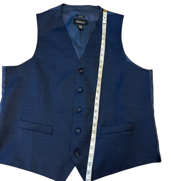 KENNETH COLE Vest Waistcoat AWEARNESS Slim Fit Wool Size XL Navy Blue - Picture 6 of 8